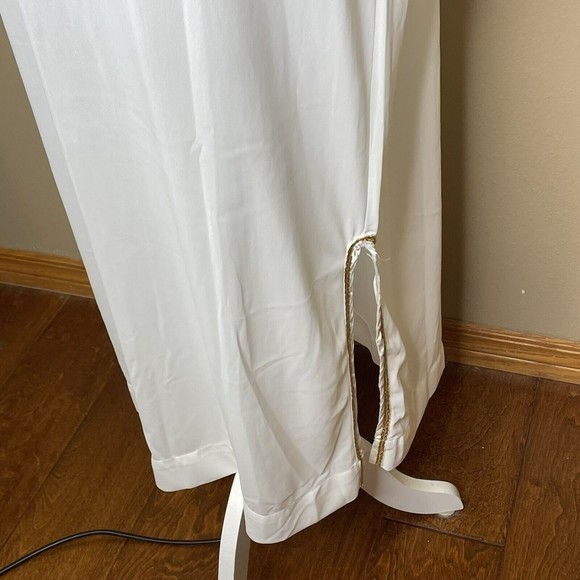 Vintage White Nylon Nightgown Gold Trim Full Length Sz L Sleeveless‎ Women’s - Picture 6 of 10
